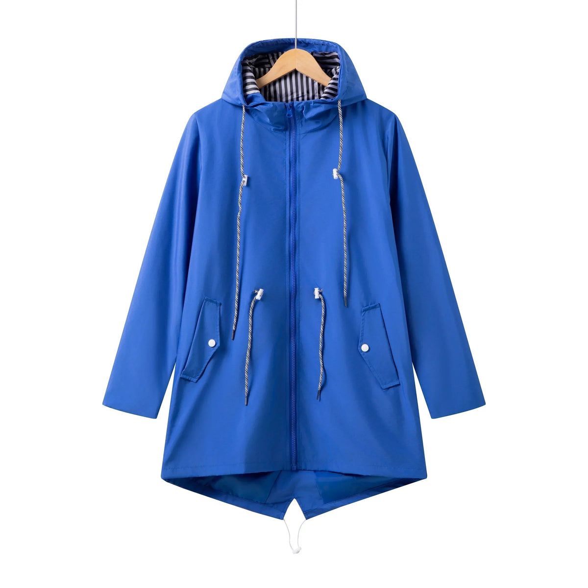 Chubasquero Impermeable Mujer con Capucha Cordón Ajustable