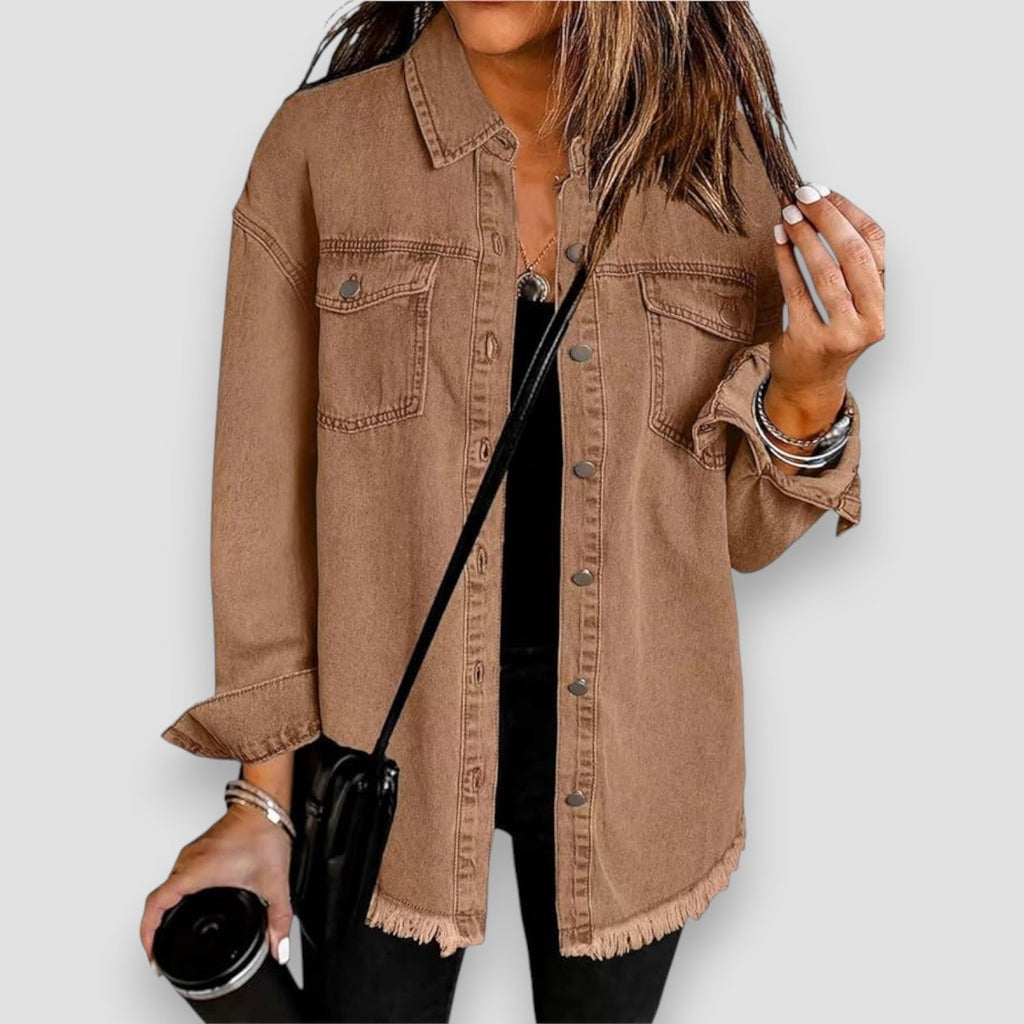 Sobrecamisa Mujer Vaquera Oversize Manga Larga Bolsillos