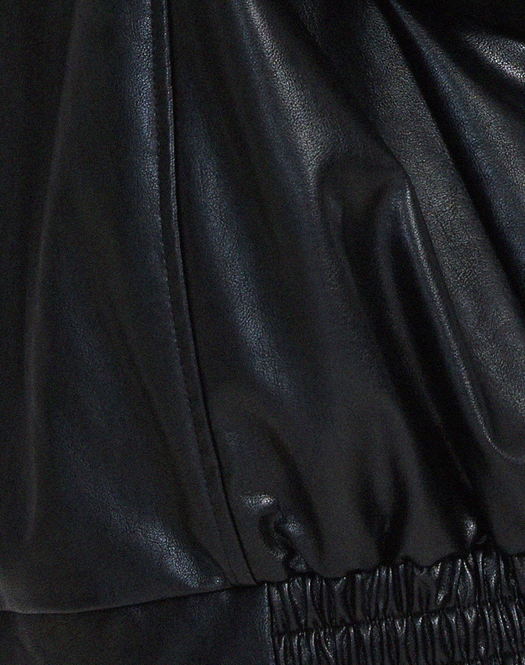 Chaqueta de Polipiel Oversize Mujer Cremallera Cuello Solapa