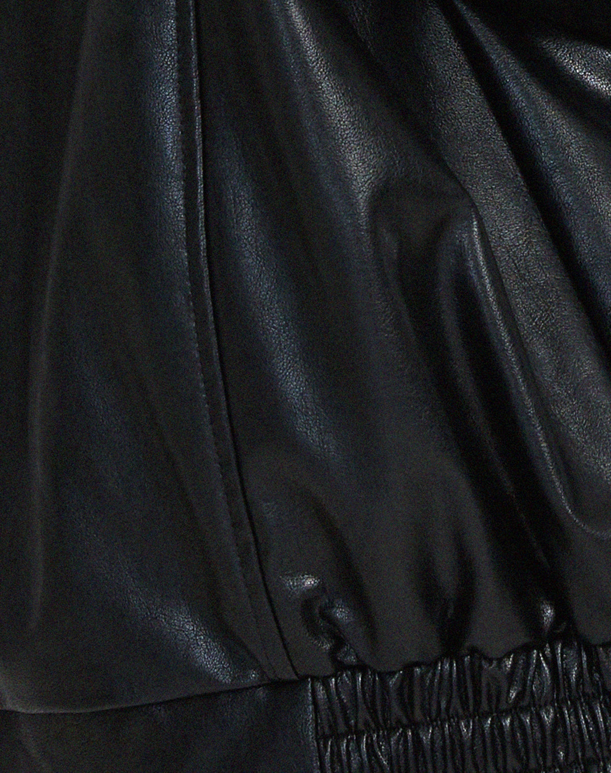 Chaqueta de Polipiel Oversize Mujer Cremallera Cuello Solapa