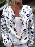 Amaia | Chaqueta de Punto Estampada Mujer Botones Floral