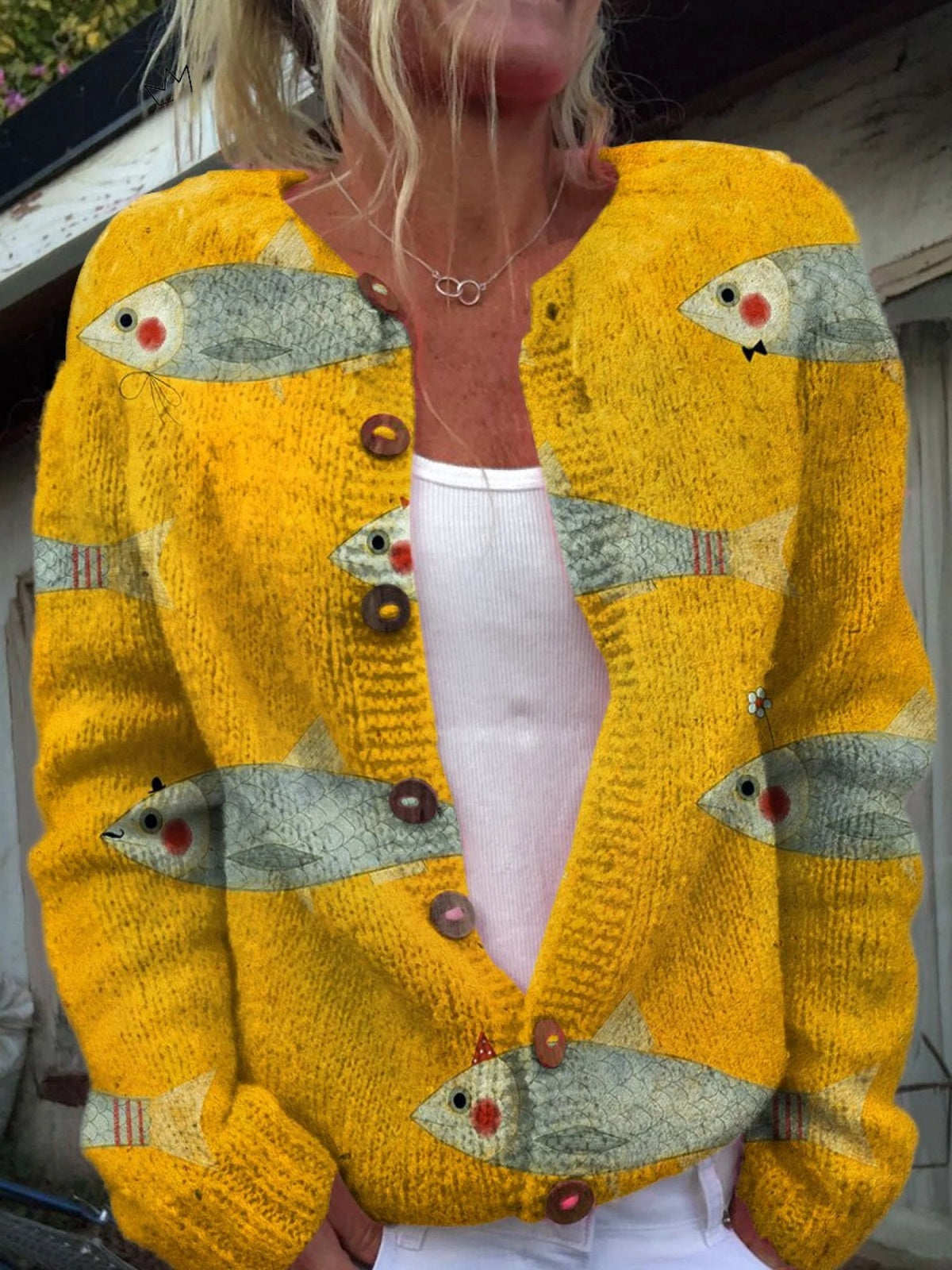 Amaia | Chaqueta de Punto Estampada Mujer Botones Floral
