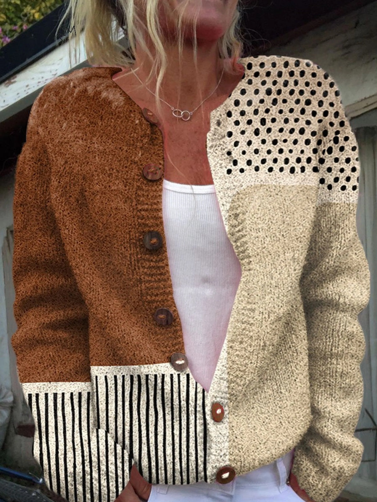 Amaia | Chaqueta de Punto Estampada Mujer Botones Floral