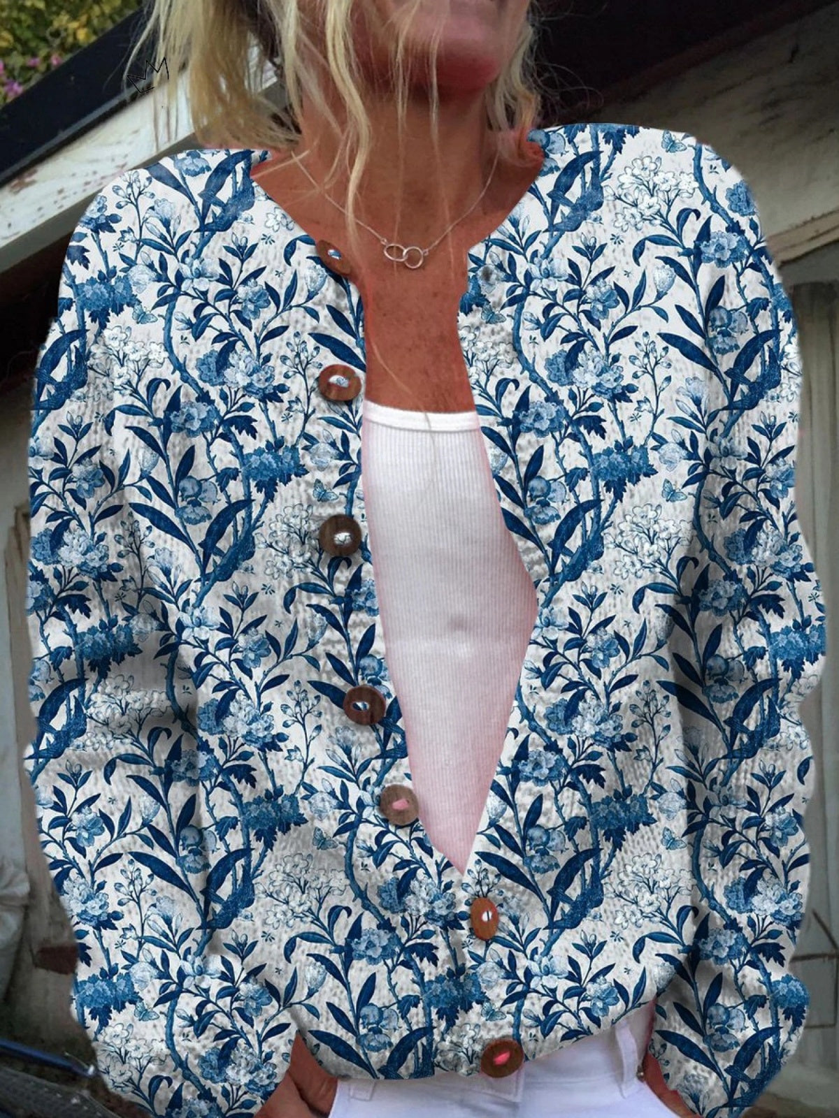 Amaia | Chaqueta de Punto Estampada Mujer Botones Floral
