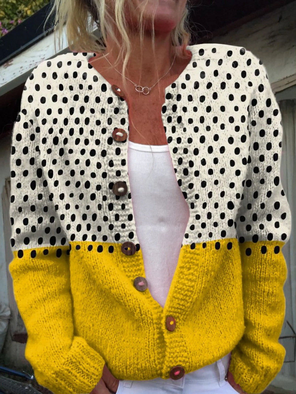 Amaia | Chaqueta de Punto Estampada Mujer Botones Floral