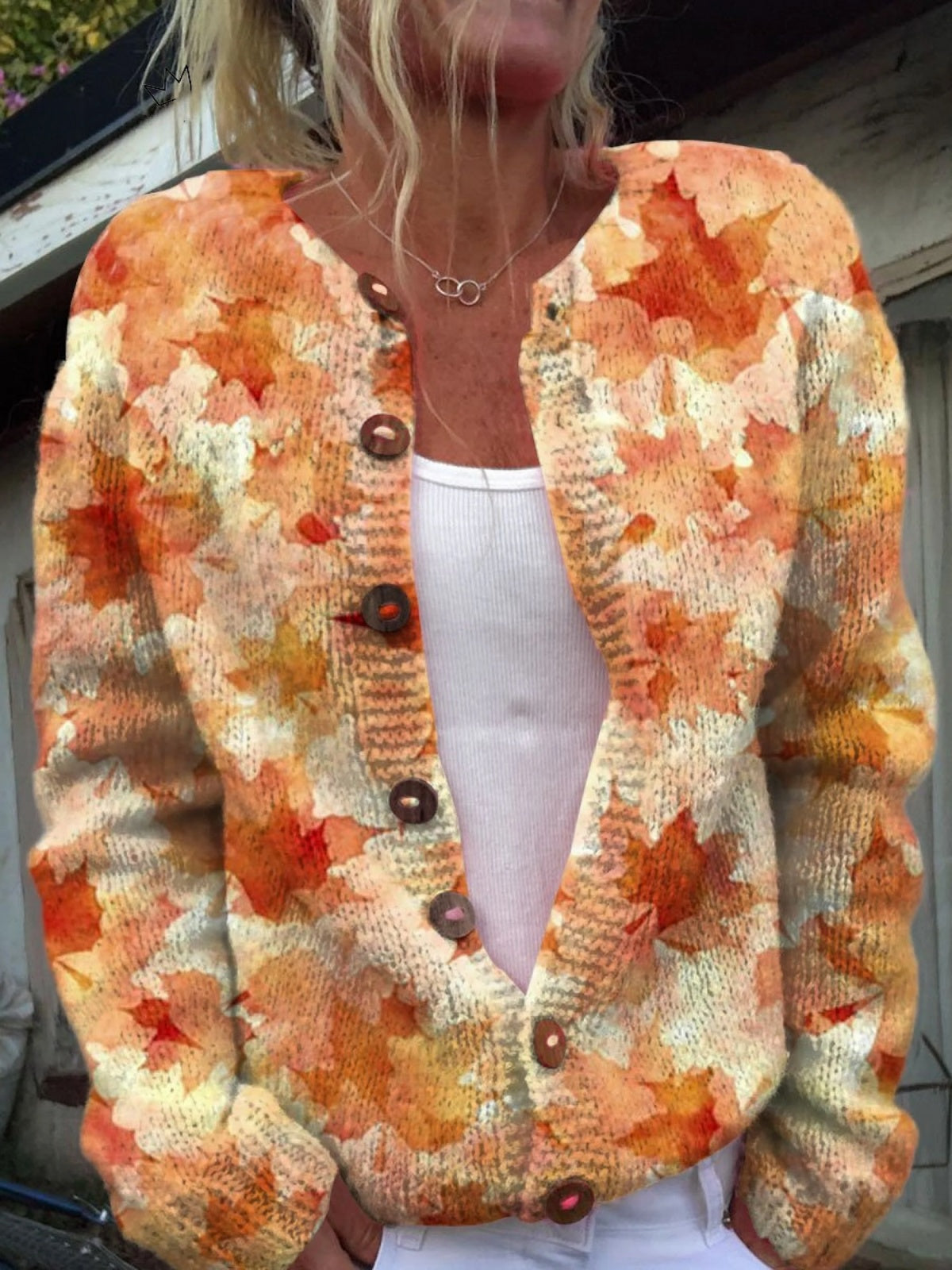 Amaia | Chaqueta de Punto Estampada Mujer Botones Floral