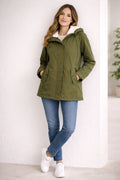 Parka Impermeable Mujer con Capucha Forrada
