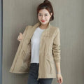 Chaqueta Militar Ligera Mujer Cremallera Cintura Ajustable