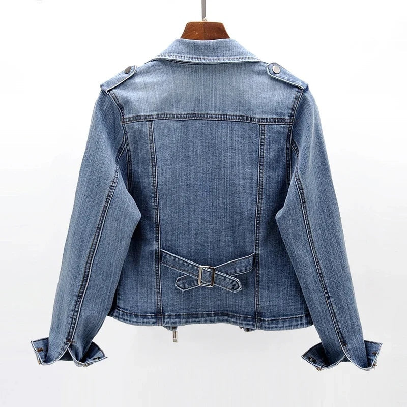 Sofía | Chaqueta Vaquera Mujer Estilo Biker Cremallera