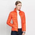 Chaqueta de Plumas Ligera Mujer Cuello Alto Corte Ajustado