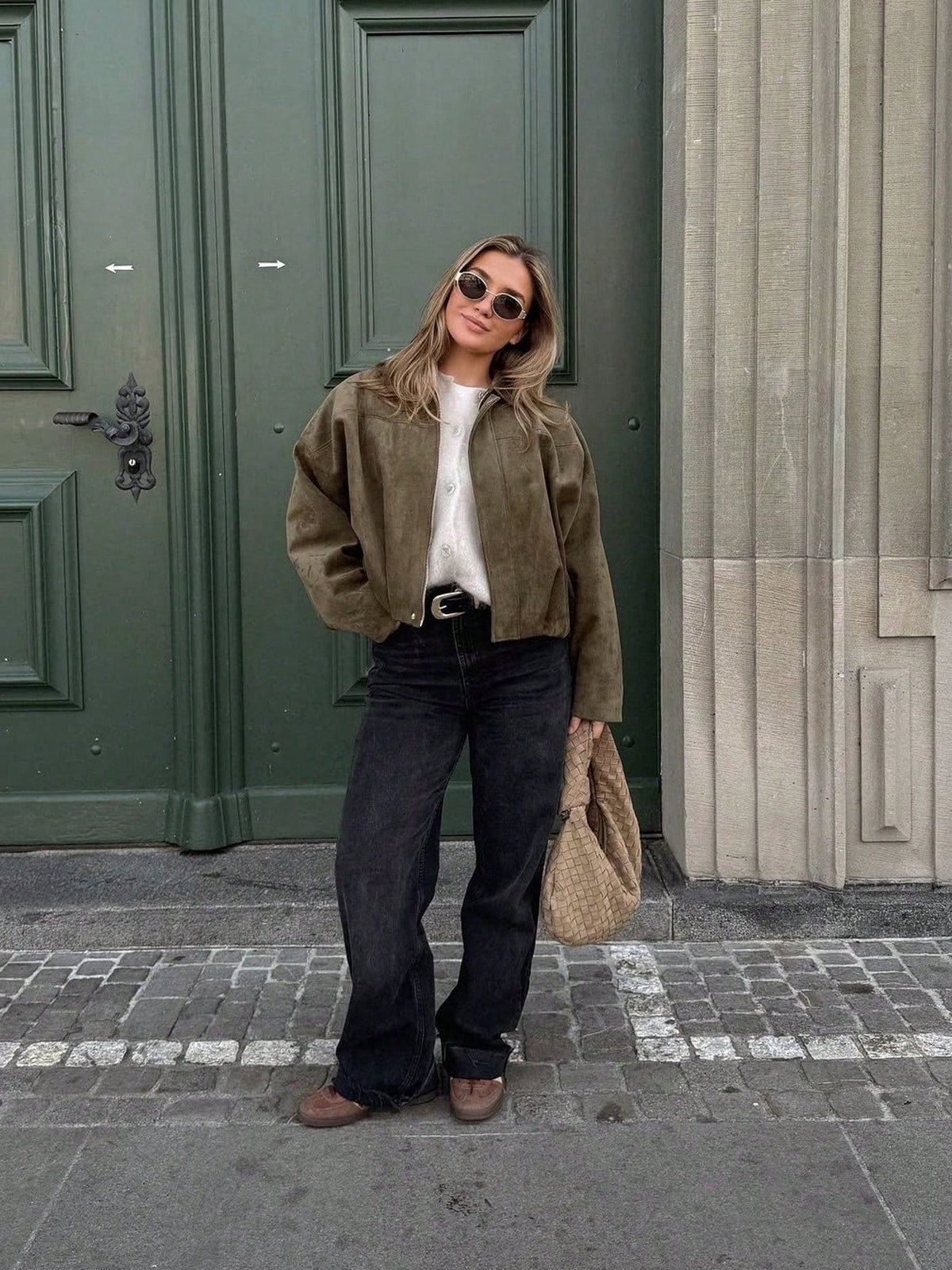 Chaqueta de Ante Mujer Oversize Cremallera