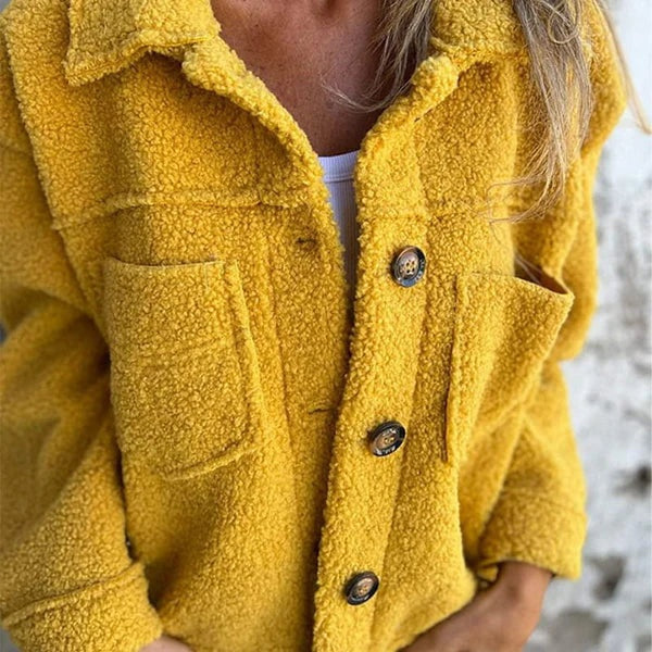 Laia | Chaqueta de Borreguito Mujer Botones Solapas