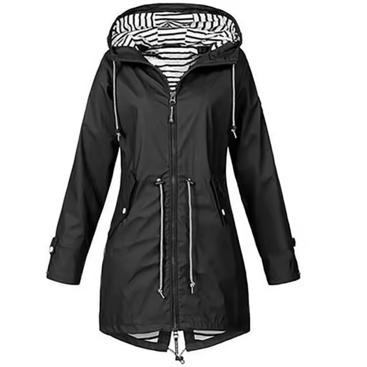 Chubasquero Impermeable Mujer con Capucha Cintura Ajustable