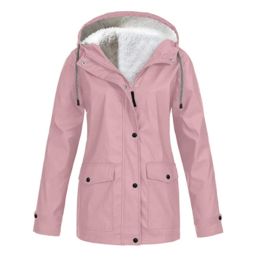 Chubasquero Impermeable con Forro Mujer Capucha Ajustable