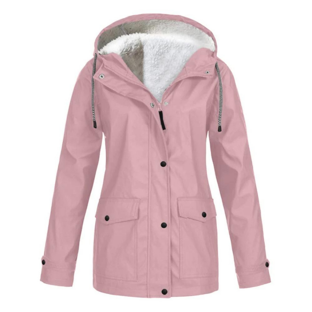 Chubasquero Impermeable con Forro Mujer Capucha Ajustable