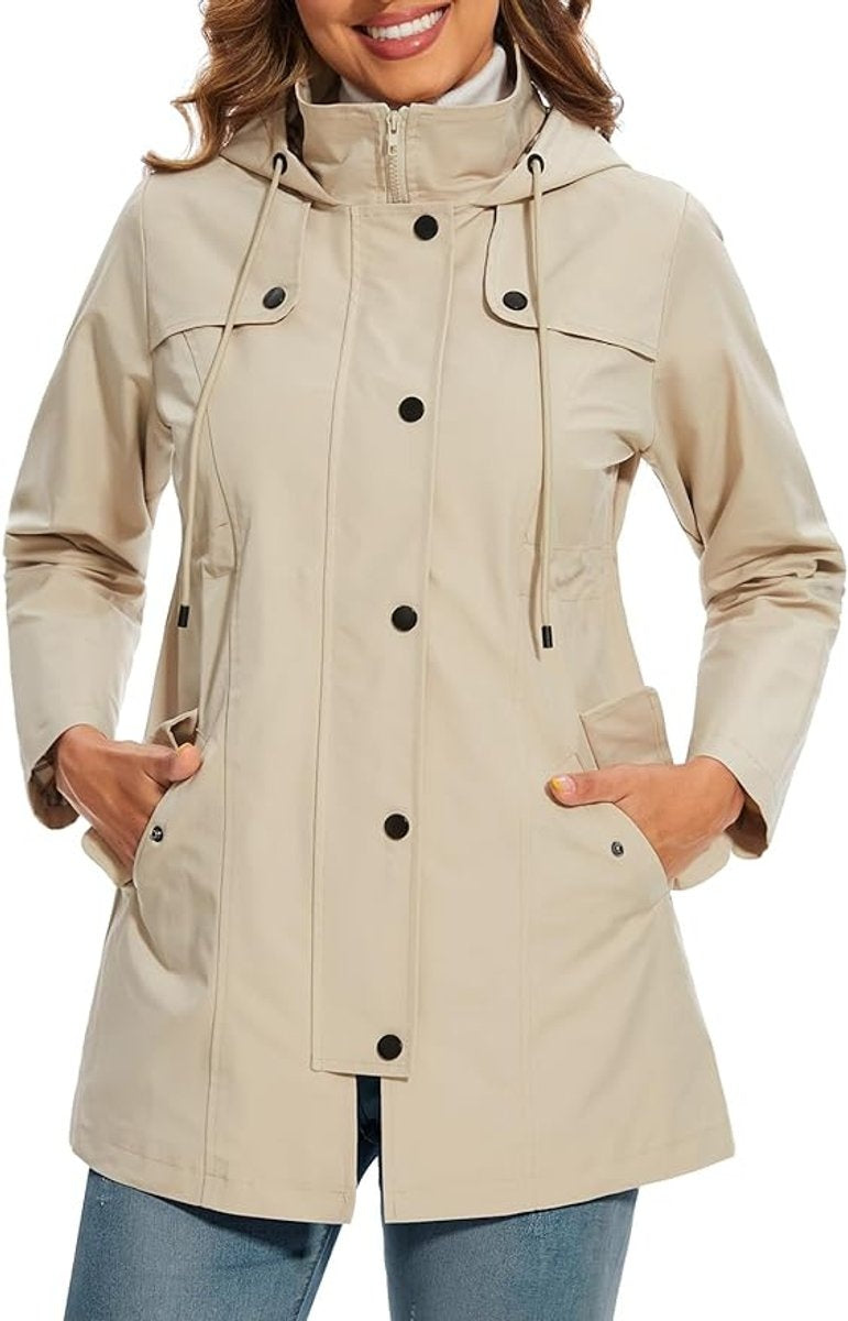 Anorak Impermeable Mujer con Capucha Cortavientos