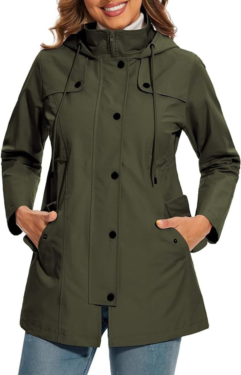 Anorak Impermeable Mujer con Capucha Cortavientos