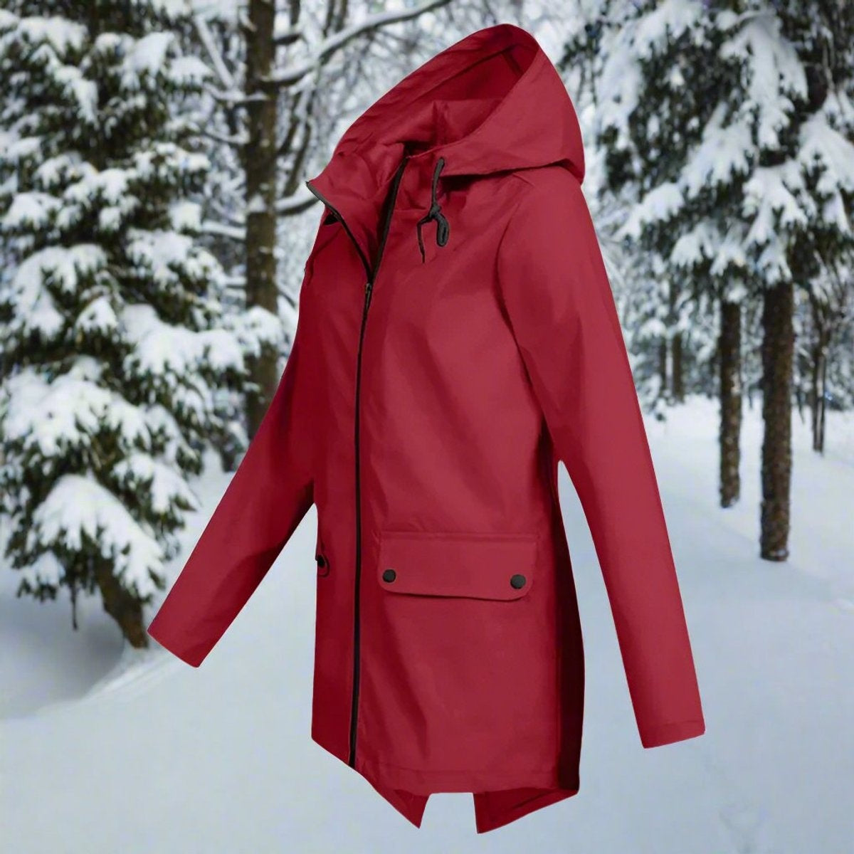 Parka Impermeable Mujer con Capucha Chaqueta Impermeable
