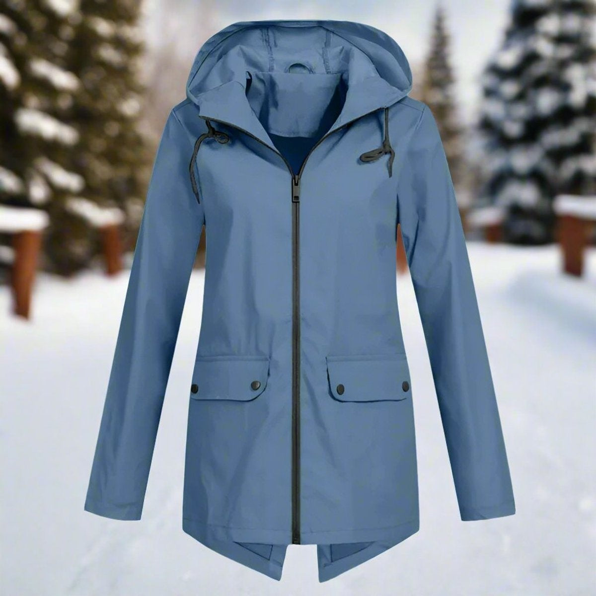 Parka Impermeable Mujer con Capucha Chaqueta Impermeable