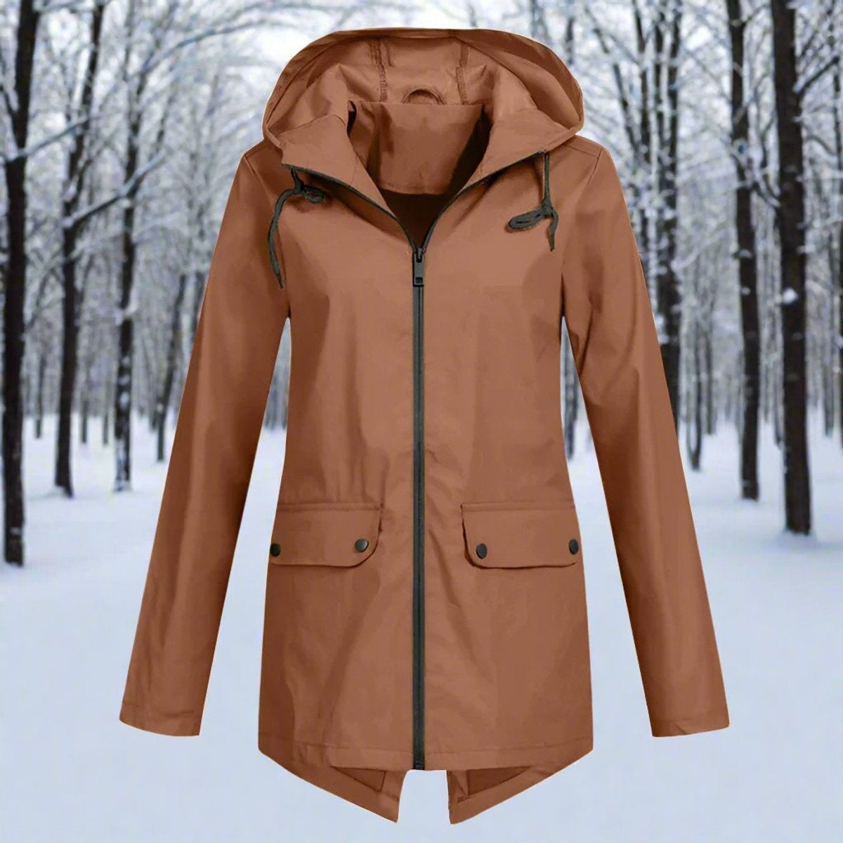 Parka Impermeable Mujer con Capucha Chaqueta Impermeable