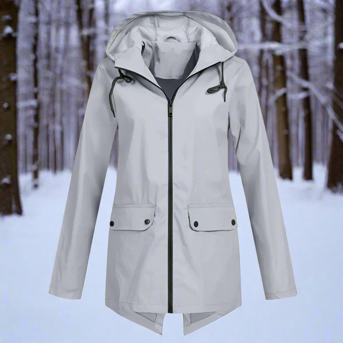 Parka Impermeable Mujer con Capucha Chaqueta Impermeable