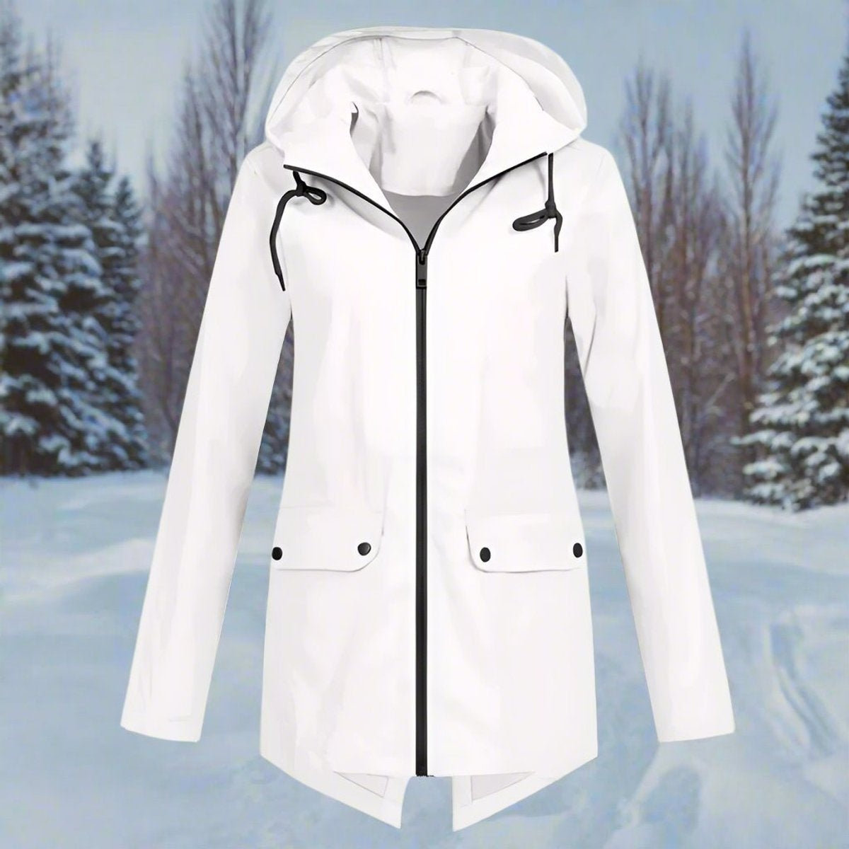Parka Impermeable Mujer con Capucha Chaqueta Impermeable