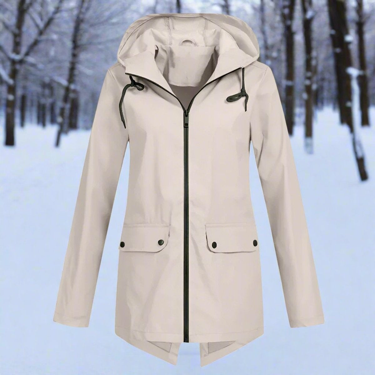 Parka Impermeable Mujer con Capucha Chaqueta Impermeable