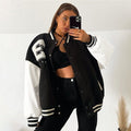 Varsity Jacket Mujer Oversized Bordado