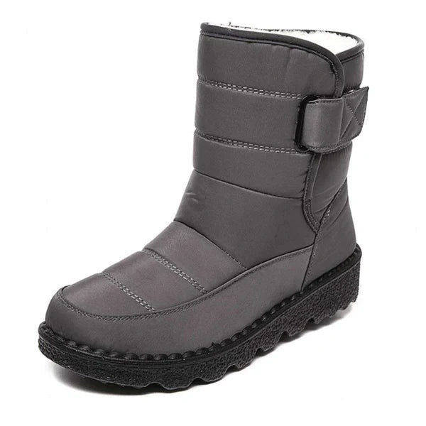Botas Impermeables Planas Mujer Forro Cálido Velcro