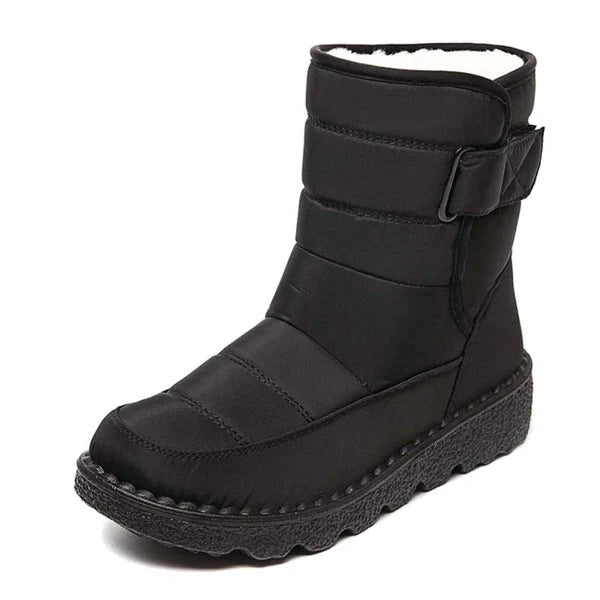 Botas Impermeables Planas Mujer Forro Cálido Velcro