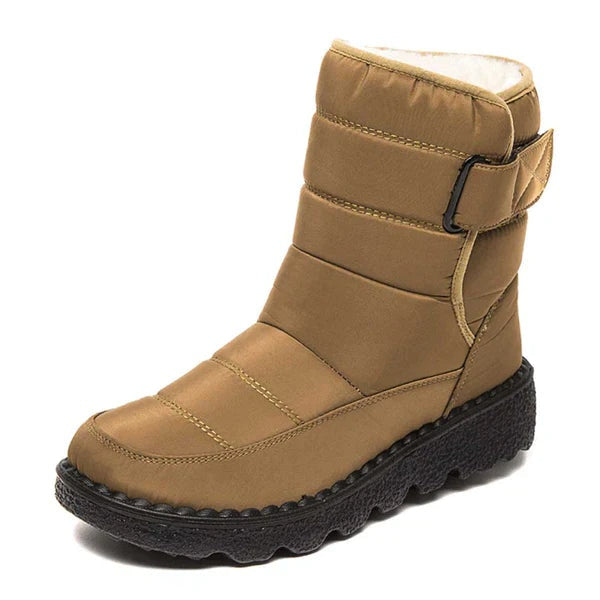 Botas Impermeables Planas Mujer Forro Cálido Velcro