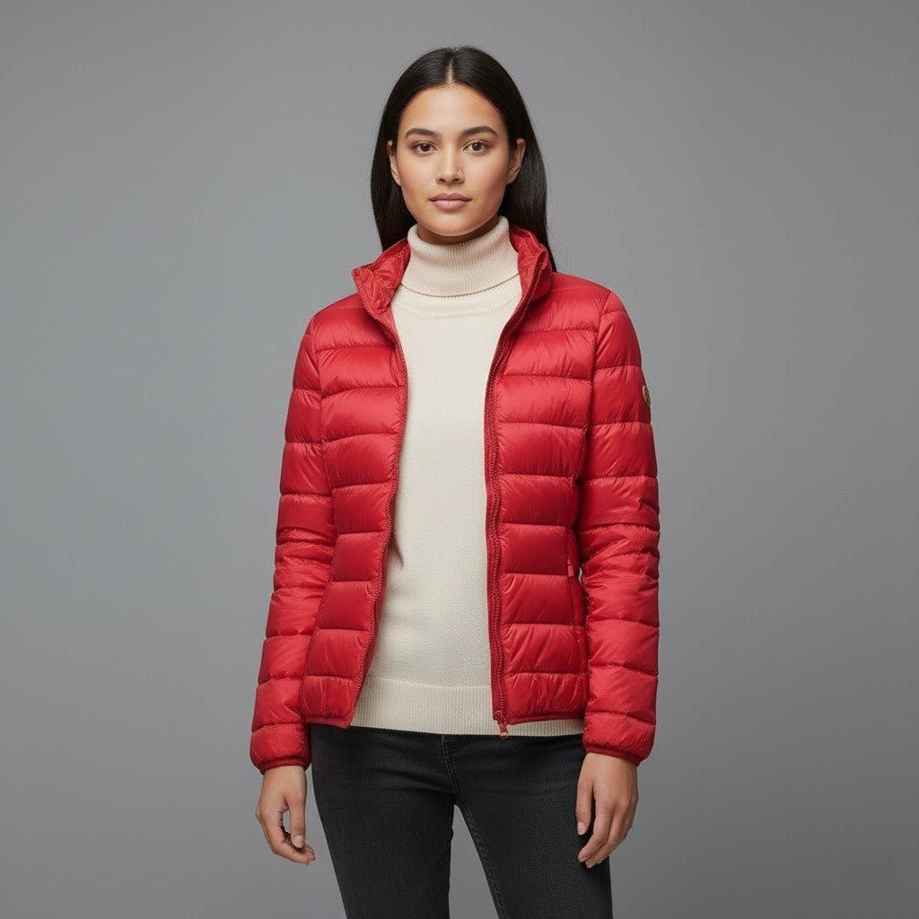 Chaqueta Acolchada Puffer Jacket Mujer Cuello Alto