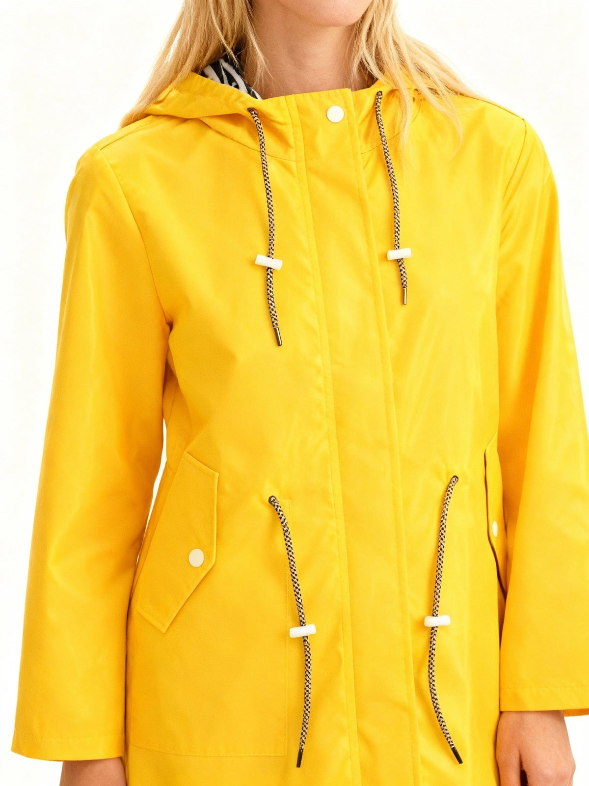Chubasquero Impermeable Mujer con Capucha Ajustable