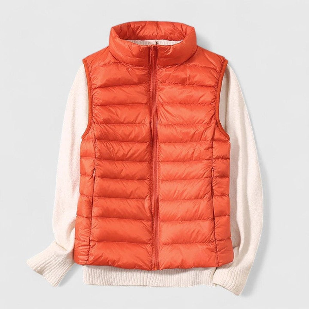 Chaleco Acolchado Ligero Mujer Cuello Alto Canalé