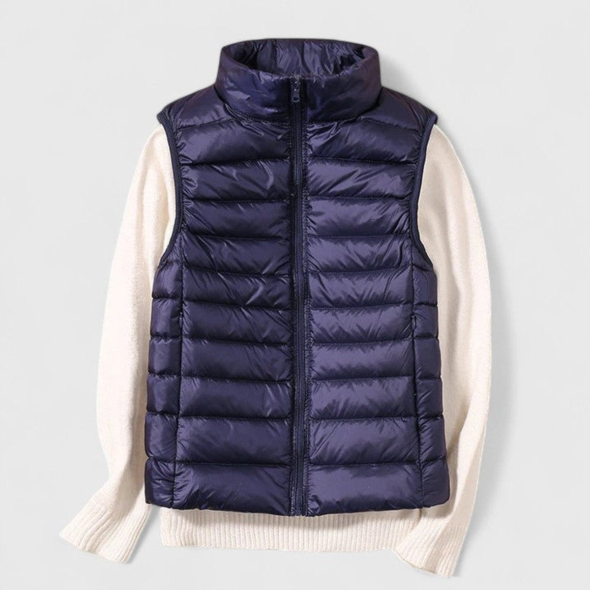 Chaleco Acolchado Ligero Mujer Cuello Alto Canalé
