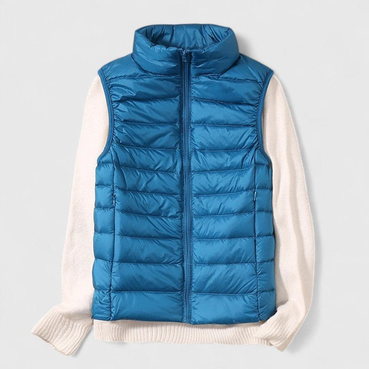 Chaleco Acolchado Ligero Mujer Cuello Alto Canalé