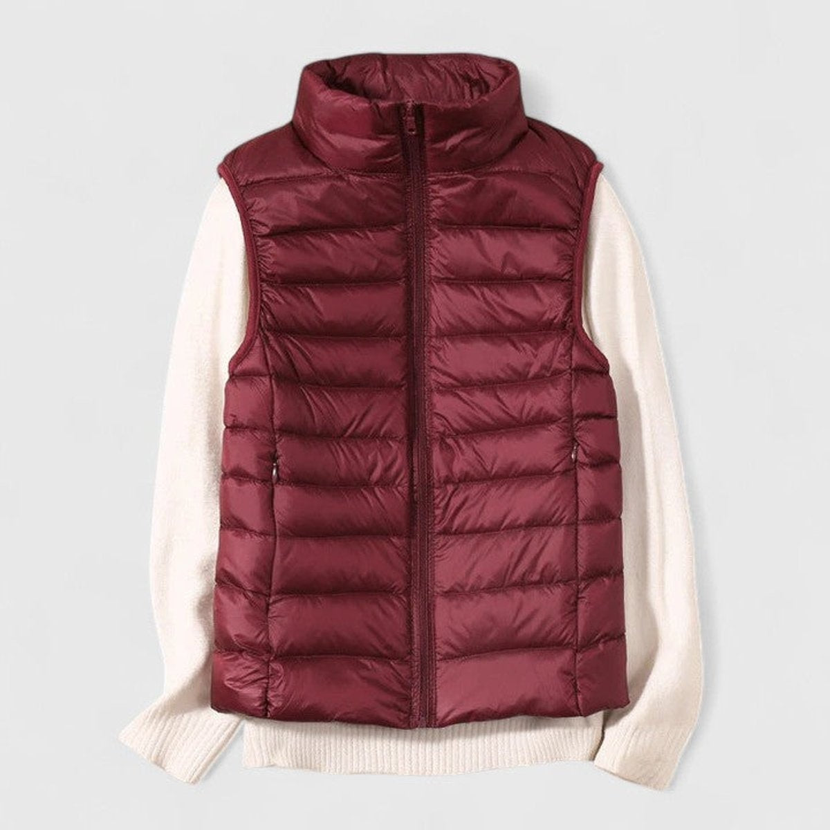 Chaleco Acolchado Ligero Mujer Cuello Alto Canalé
