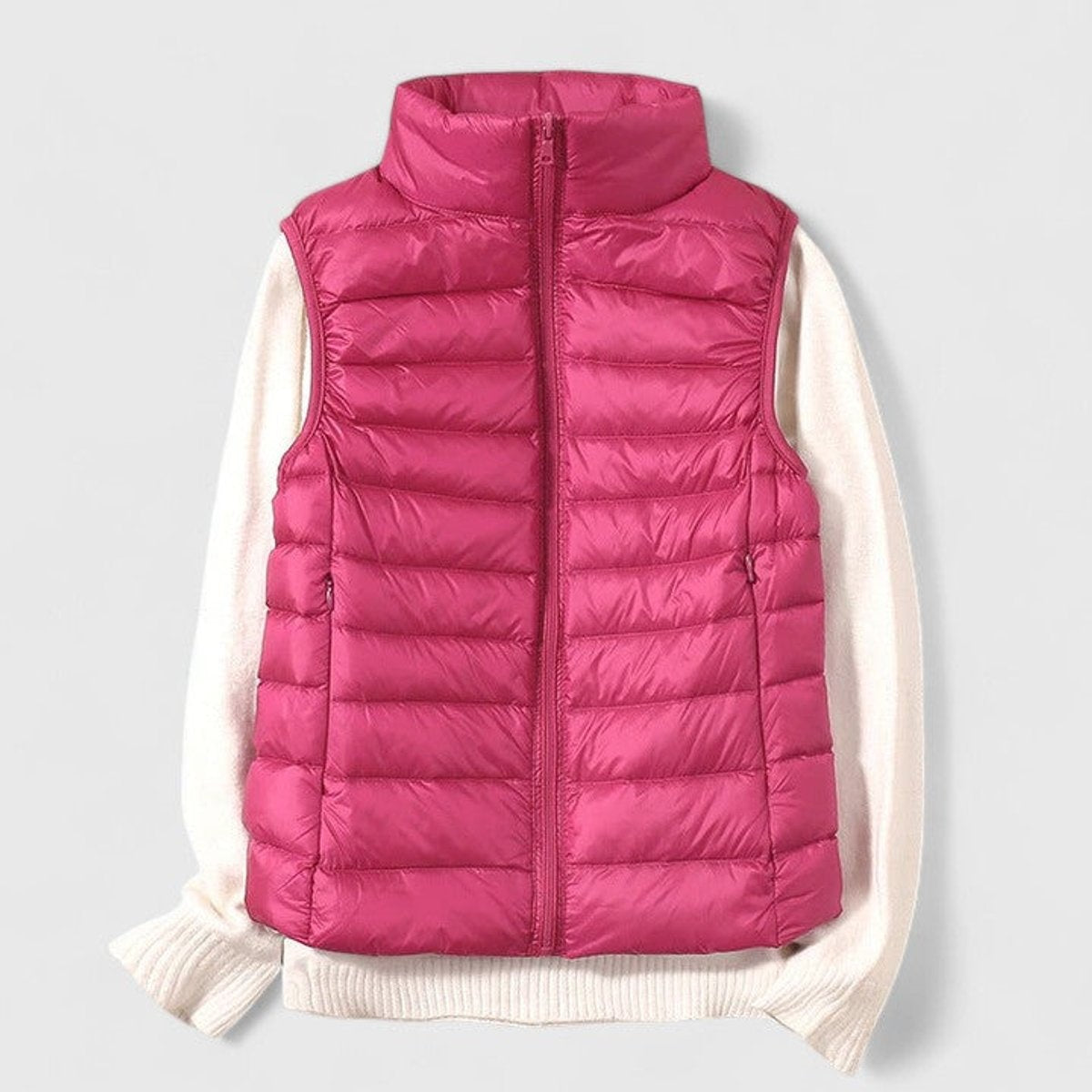 Chaleco Acolchado Ligero Mujer Cuello Alto Canalé