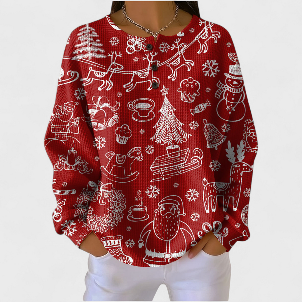 Nuria | Sudadera Navideña de Manga Larga Mujer Estampado Navidad