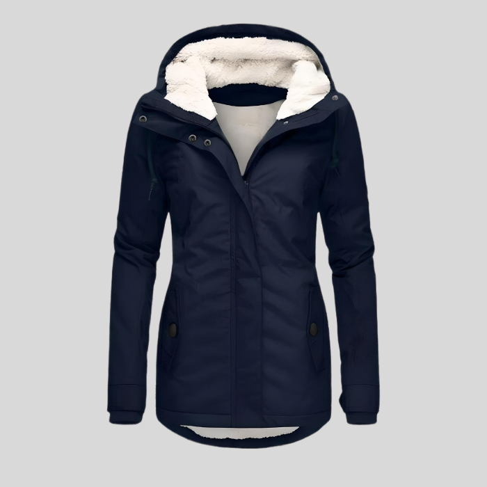 Parka Impermeable Mujer con Capucha Forro Borreguito