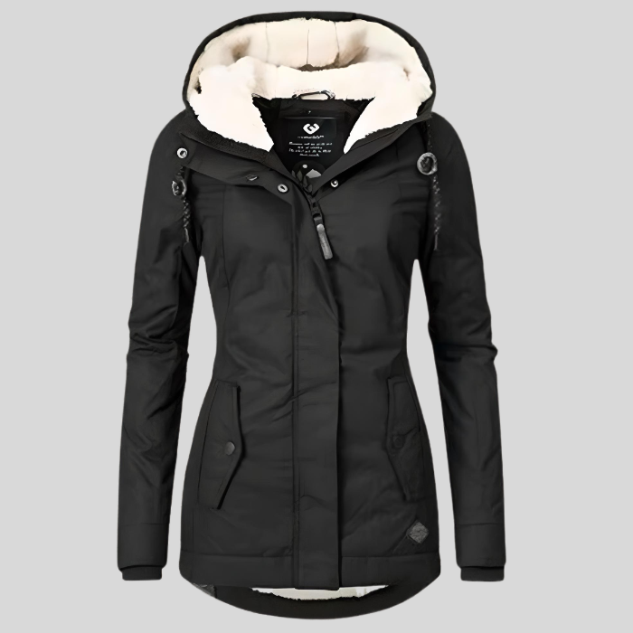 Parka Impermeable Mujer con Capucha Forro Borreguito