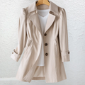 Gabardina Corta Elegante de Verano Mujer Doble Botonadura