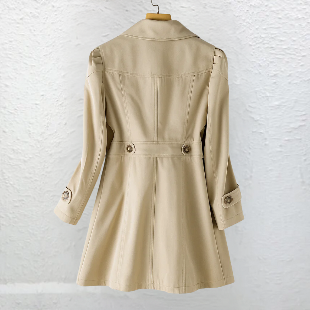 Gabardina Corta Elegante de Verano Mujer Doble Botonadura