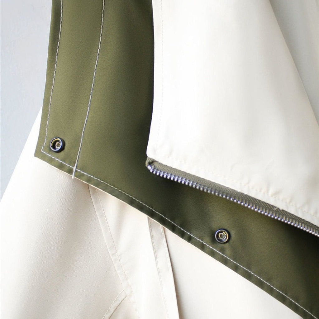 Chaqueta Impermeable Oversized Mujer Cuello Solapa