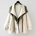 Chaqueta Impermeable Oversized Mujer Cuello Solapa