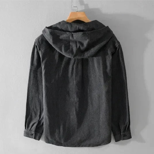Unai | Camisa Oversize con Capucha Hombre Algodón Manga Larga