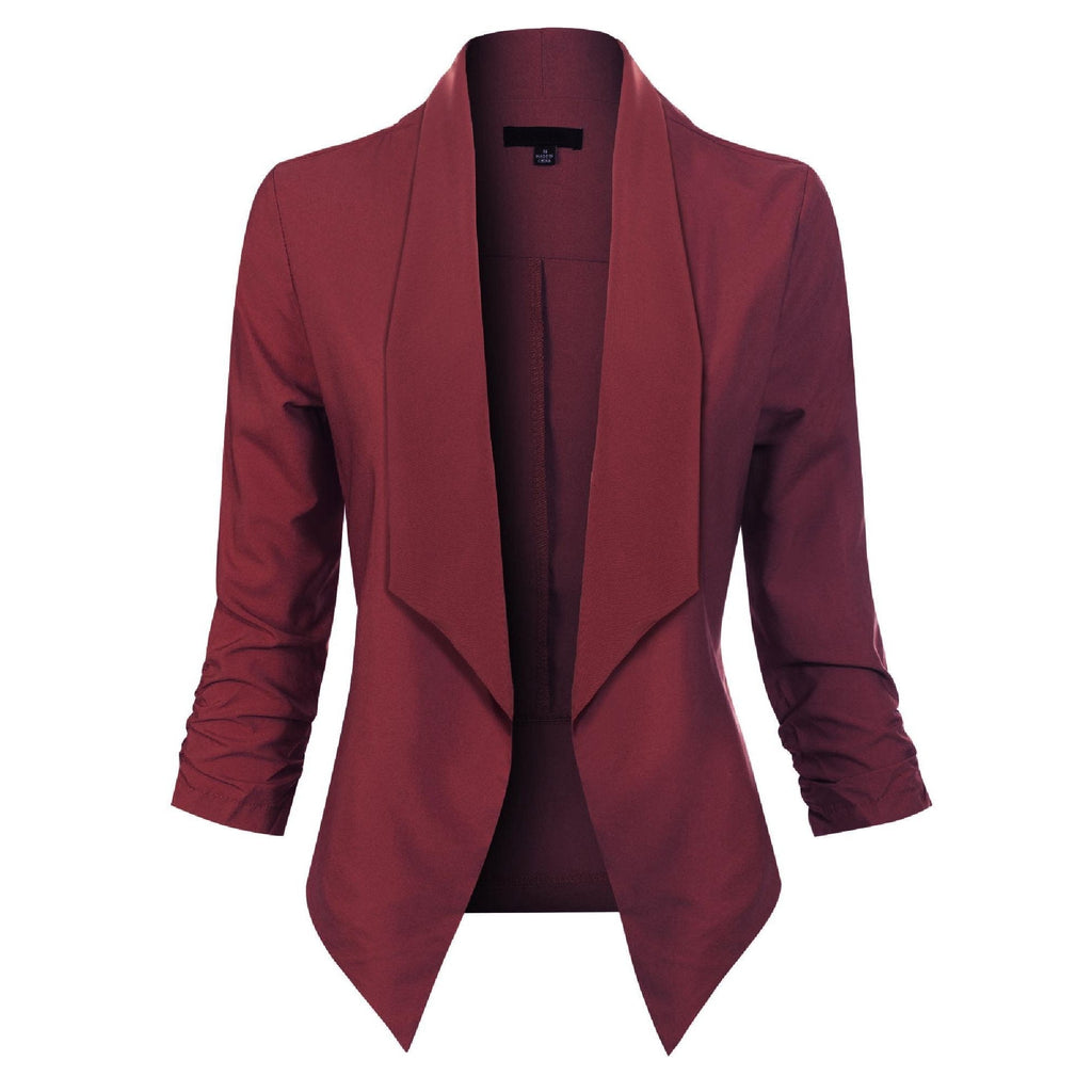Uxía | Chaqueta Americana Abierta Mujer Manga 3/4 Fruncida